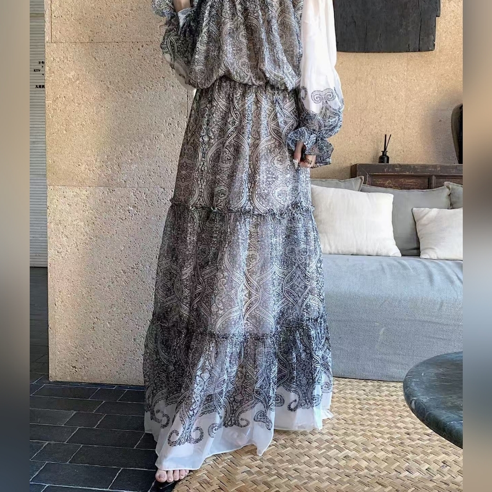 Hemant & Nandita Chavi Tiered Maxi Skirt - Picture 7 of 13